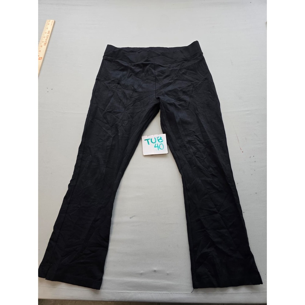 American Giant Womens Black Flare Leg Yoga Pants Size 10 Made in USA